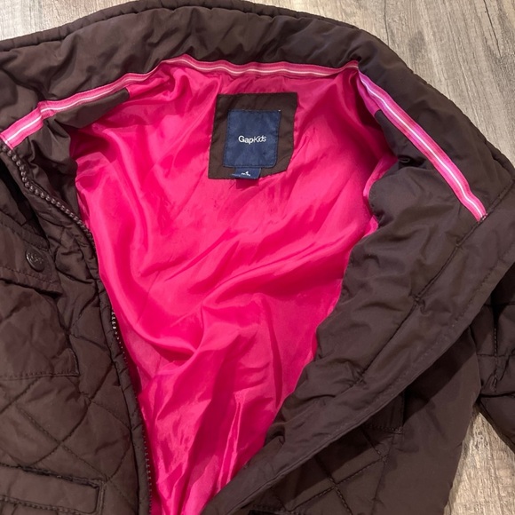 Gap brown quilted jacket with pink lining - Picture 3 of 3